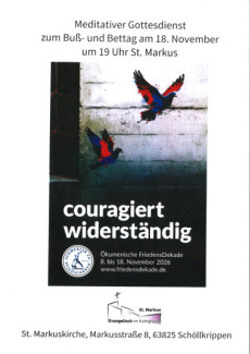 Infos zum Gottesdienst Buß- und Bettag