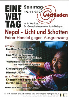 Plakat mit Daten Eine-Welt-Tag