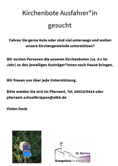 Kirchenboten Austräger gesucht