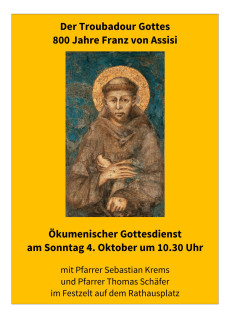 Plakat mit Franziskus
