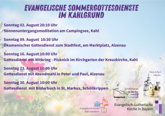 Daten zu den Gottesdiensten